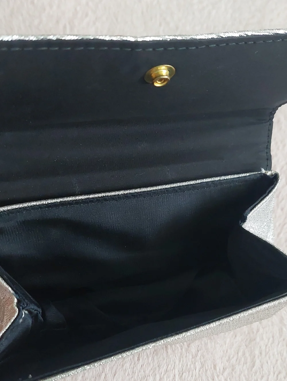 Silver Evening Clutch Bag with Chain Handle  NWOT